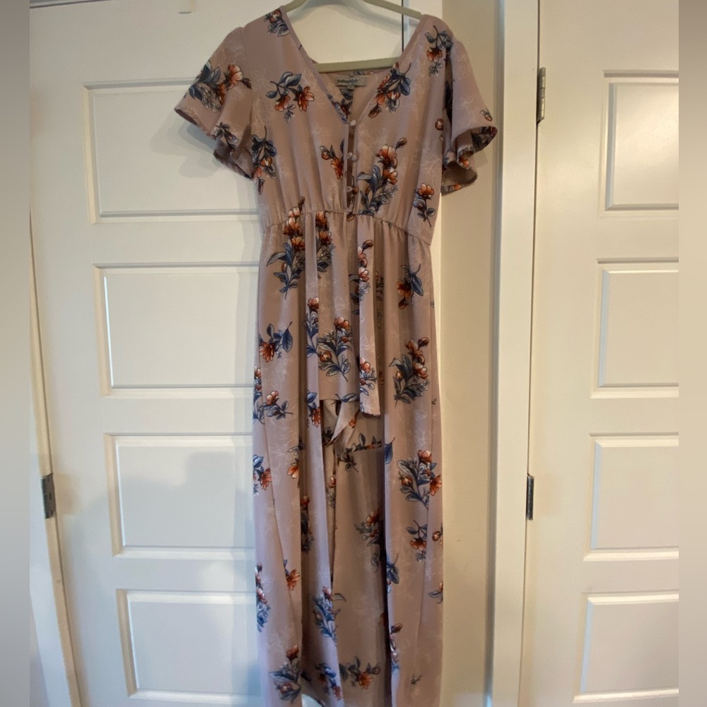 Romper dress with floral detail